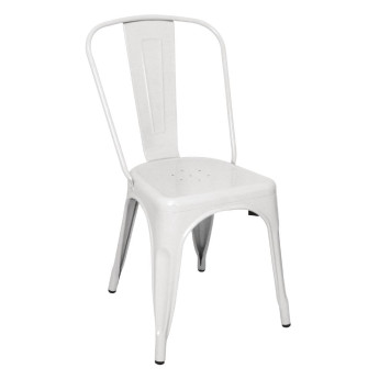 Bolero Bistro Steel Side Chair White (Pack of 4) - Click to Enlarge