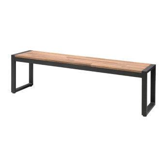 Bolero Acacia Wood and Steel Industrial Benches 1600mm (Pack of 2) - Click to Enlarge