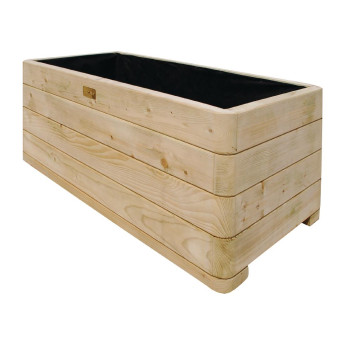 Rowlinson Marberry Layer Planter Rectangular Natural Timber 100cm - Click to Enlarge