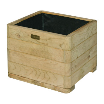 Rowlinson Marberry Layer Square Planter Natural Timber 50cm - Click to Enlarge