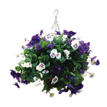 22" Purple and White Pansy Ball - Click to Enlarge