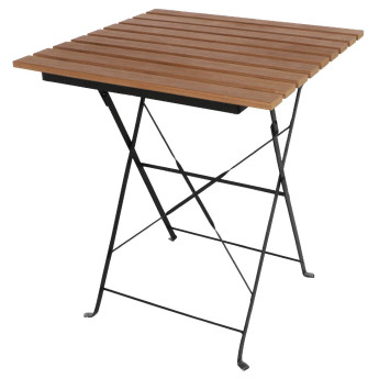 Bolero Square Faux Wood Bistro Folding Table 600mm (Single) - Click to Enlarge