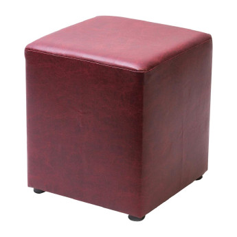 Cube Faux Leather Bar Stool Garnet (Pack of 2) - Click to Enlarge