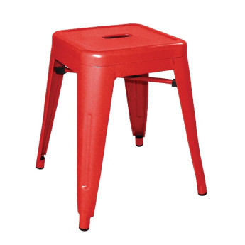 Bolero Bistro Steel Low Stool Red (Pack Of 4) - Click to Enlarge