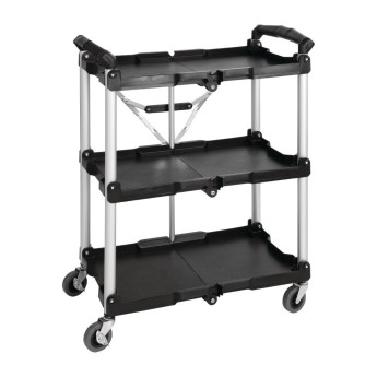 Vogue 3 Tier PP Folding Trolley Black - Click to Enlarge