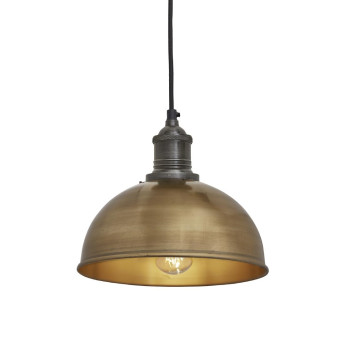 Industville Brooklyn Dome Pendant Light Brass 200mm - Click to Enlarge