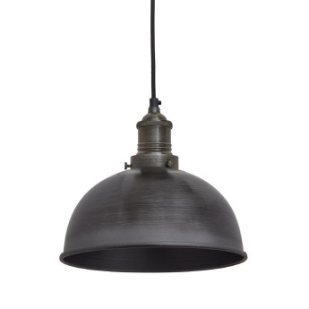 Industville Brooklyn Dome Pendant Light Pewter 200mm - Click to Enlarge