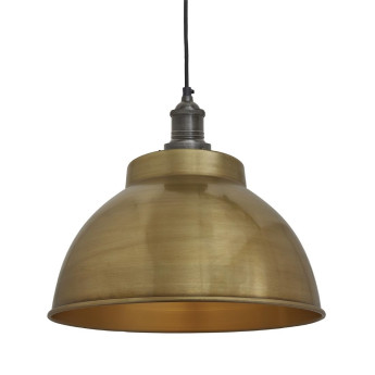 Industville Brooklyn Dome Pendant Light Brass 330mm - Click to Enlarge