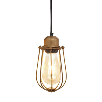 Industville Orlando Wire Cage Pendant Brass 100mm - Click to Enlarge