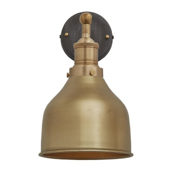 Industville Brooklyn Cone Wall Light Brass 180mm - Click to Enlarge