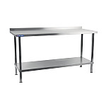 Holmes Stainless Steel Wall Table with Upstand 600(D)mm