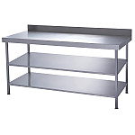 Parry Fully Welded Stainless Steel Wall Table 2 Undershelves