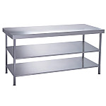 Parry Fully Welded Stainless Steel Centre Table 2 Undershelves 1200x600mm