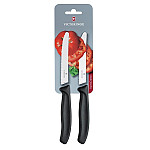 Victorinox Serrated Tomato/Utility Knife 11cm Black (Pack of 2)