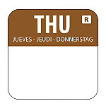 Vogue Removable Colour Coded Food Labels Thursday (Pack of 1000)
