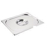 Vogue Stainless Steel 1/2 Gastronorm Notched Lid