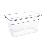 Vogue Polycarbonate 1/4 Gastronorm Container 150mm Clear
