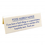 Food allergy Table Notice