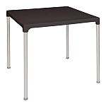 Black Square Table with Aluminium Legs 750mm