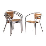 Bolero Aluminium and Ash Chairs (Pack of 4)