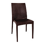 Bolero PP Rattan Bistro Side Chairs Brown (Pack of 4)