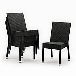 Bolero PE Wicker Side Chairs Charcoal (Pack of 4)