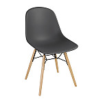 Bolero Arlo PP Moulded Side Chair Charcoal with Spindle Legs (Pack of 2)
