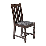 Manhattan Dark Wood High Back Dining Chair with Black Diamond Padded Seat (Pack of 2)