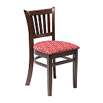 Manhattan Dark Walnut Dining Chair with Red Diamond Padded Seat (Pack of 2)