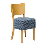 Asti Padded Soft Oak Dining Chair with Blue Diamond Deep Padded Seat and Back (Pack of 2)