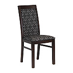 Brooklyn Padded Back Dark Walnut Dining Chair with Black Diamond Padded Seat and Back (Pack of 2)