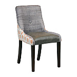 Bath Dining Chair Dark Walnut with Alfresco Mandarin Back Saddle Ash Seat