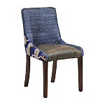Bath Dining Chair Vintage with Helbeck Midnight Back Saddle Ash Seat