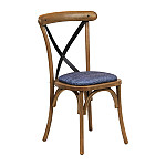 Bristol Dining Chair Weathered Oak with Padded Seat Helbeck Midnight (Pack of 2)