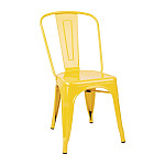 Bolero Bistro Steel Side Chairs Yellow (Pack of 4)