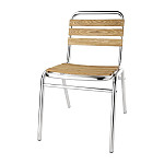 Bolero Aluminium & Ash Bistro Side Chairs (Pack of 4)