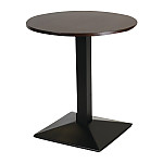 Turin Metal Base Pedestal Round Table with Dark Wood Top 700mm