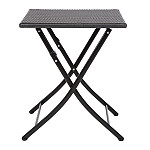 Bolero Square PE Wicker Folding Table Black 600mm