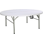 Bolero Round PE Centre Folding Table White 6ft