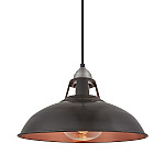Industville Old Factory Slotted Heat Pendant Pewter and Copper 380mm