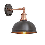 Industville Brooklyn Dome Wall Light Pewter and Copper 205mm
