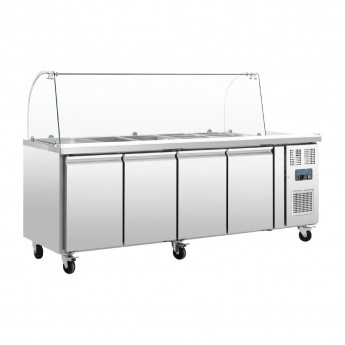 Polar U-Series Four Door Refrigerated Gastronorm Saladette Counter - Click to Enlarge