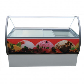 Crystal Venus Elegante 10 Pan Ice Cream Display Counter VenusEle46 - Click to Enlarge