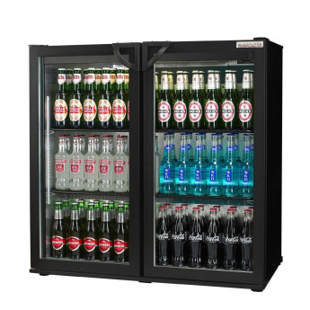 Autonumis Popular Double Hinged Door Maxi Back Bar Cooler Black A21089 - Click to Enlarge
