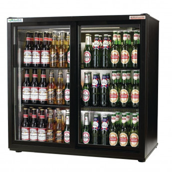 Autonumis EcoChill Double Sliding Door 3Ft Back Bar Cooler Black A215191 - Click to Enlarge