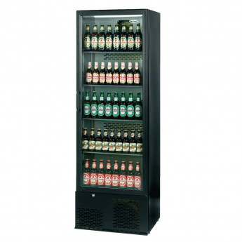 Infrico Upright Back Bar Cooler with Hinged Door in Black ZX10 - Click to Enlarge