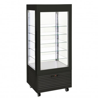 Roller Grill Display Fridge with Fixed Shelves Black - Click to Enlarge