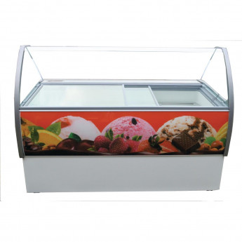 Crystal Venus Elegante 13 Pan Ice Cream Display Counter VenusEle56 - Click to Enlarge