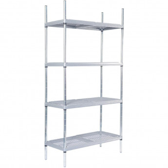 Craven 4 Tier Nylon Coated Wire Shelving With Pads 1700(H) x 491(D)mm - Click to Enlarge