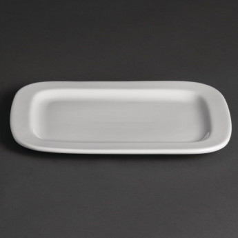 Olympia Whiteware Rounded Rectangular Plates 230mm (Pack of 12) - Click to Enlarge